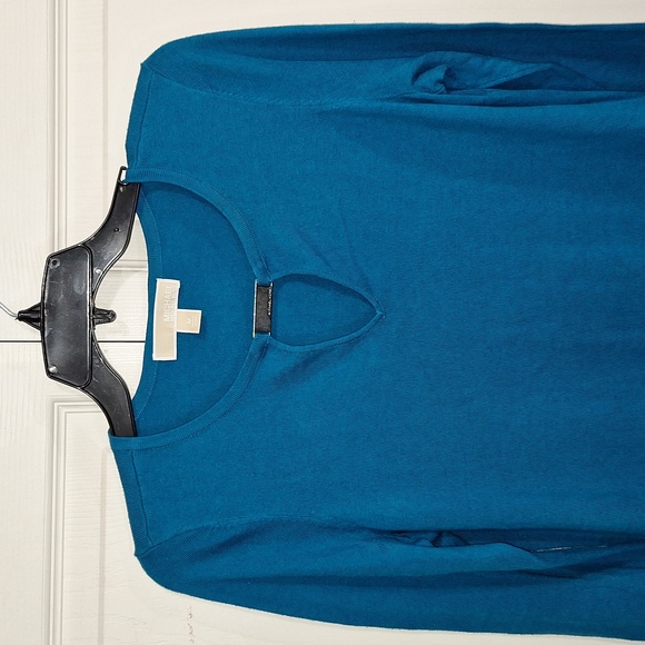 Michael Kors lightweight a-line sweater dress - deep teal/turquoise - midi - M - Picture 3 of 8